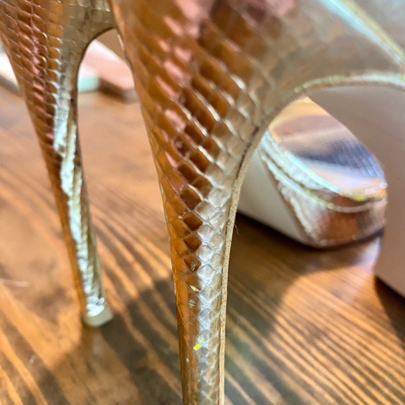 Jordyn Metallic Snake Embossed Leather Platform Sandal - Picture 9 of 9